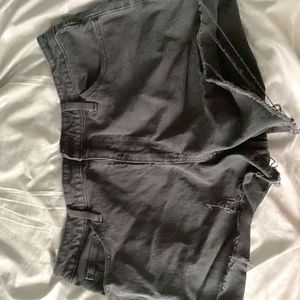 black  jean shorts